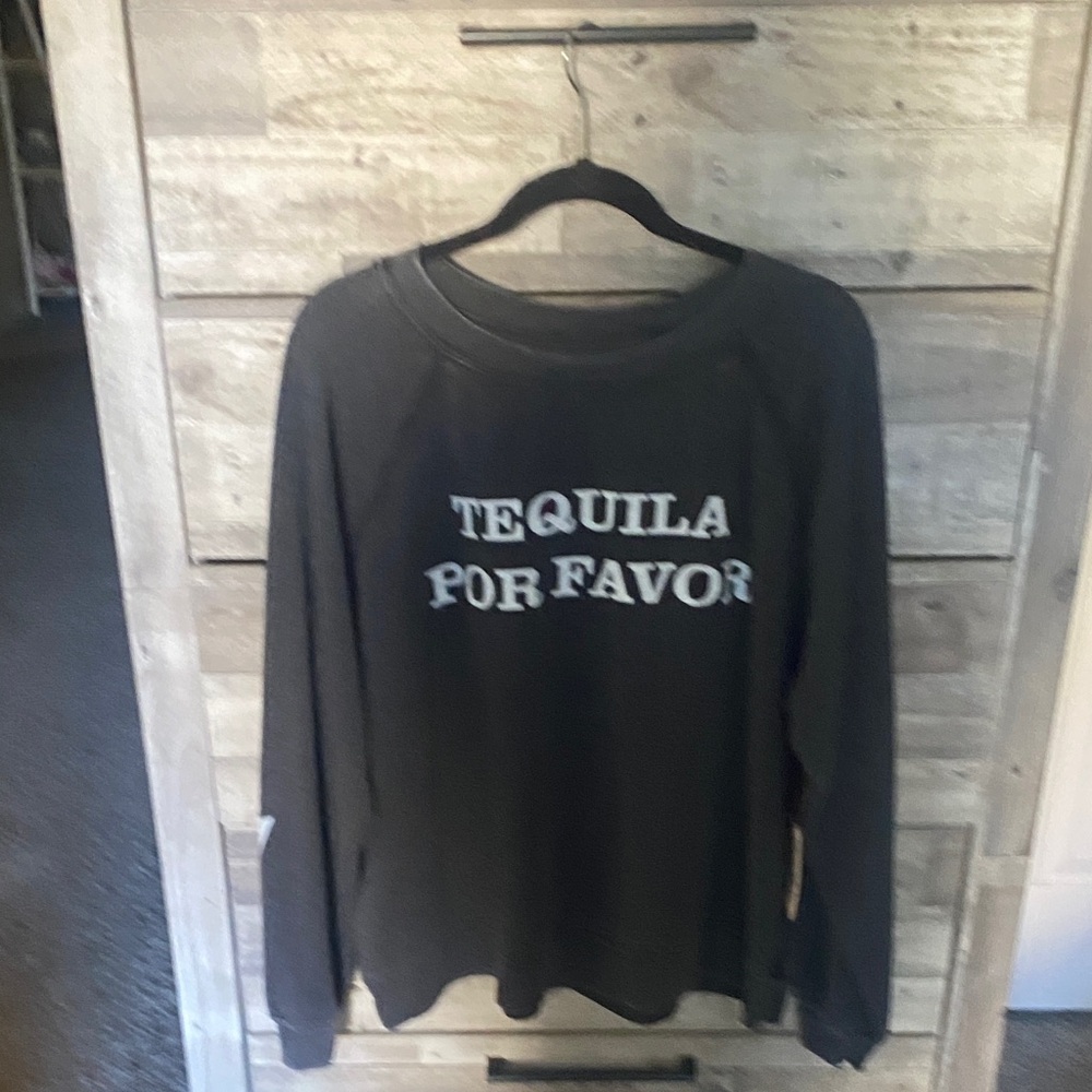 Recycled Karma Charcoal Sweatshirt - Tequila Por Favor